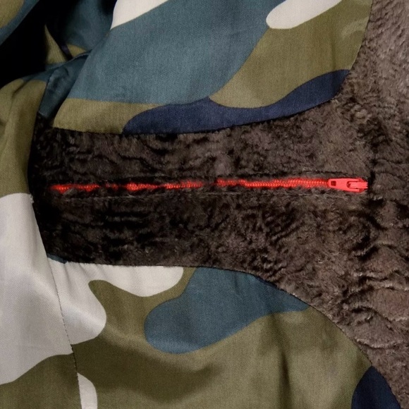 JC DE CASTELBAJAC Designer Faux Fur Trench Coat Men’s SIZE EU 52 LARGE Military - Picture 10 of 11